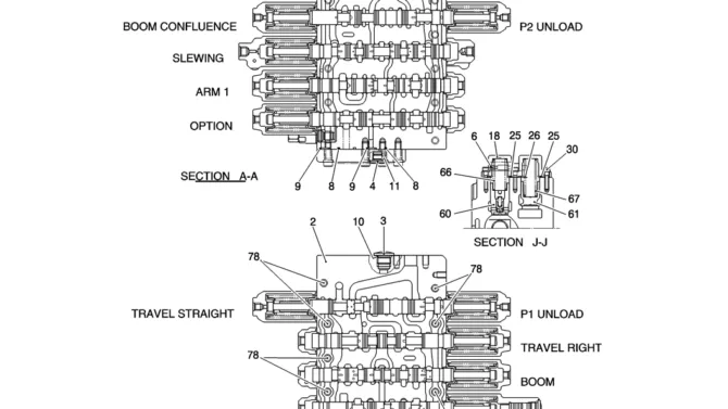 HC001-01-2 VALVE ASSY, CONTROL-Kobelco SK200-8 SK210LC-8 SK210D-8 Excavator Parts Number Electronic Catalog EPC Manuals
