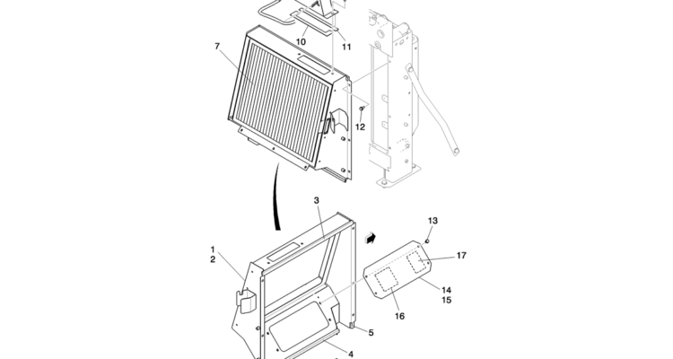 01-008(02) RADIATOR GROUP-Kobelco SK80MSR SK80CS-2 SK80CS-1E SK80 Excavator Parts Number Electronic Catalog EPC Manuals