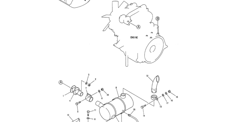 01-010 MUFFLER ASSY-Kobelco SK120LC-5 SK120-V SK120LC-3 Excavator Parts Number Electronic Catalog EPC Manuals