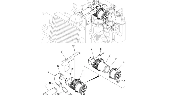 01-010(00) AIR CLEANER ASSEMBLY-Kobelco SK80MSR SK80CS-2 SK80CS-1E SK80 Excavator Parts Number Electronic Catalog EPC Manuals