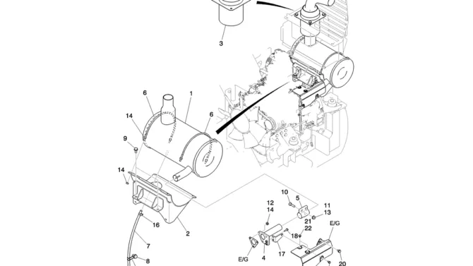 01-011(00) MUFFLER ASSEMBLY-Kobelco SK80MSR SK80CS-2 SK80CS-1E SK80 Excavator Parts Number Electronic Catalog EPC Manuals