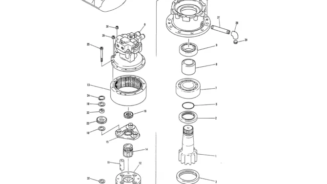 01-018 MOTOR ASSY, SWING-Kobelco SK120LC-5 SK120-V SK120LC-3 Excavator Parts Number Electronic Catalog EPC Manuals