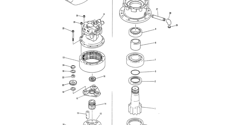 01-018 MOTOR ASSY, SWING-Kobelco SK120LC-5 SK120-V SK120LC-3 Excavator Parts Number Electronic Catalog EPC Manuals
