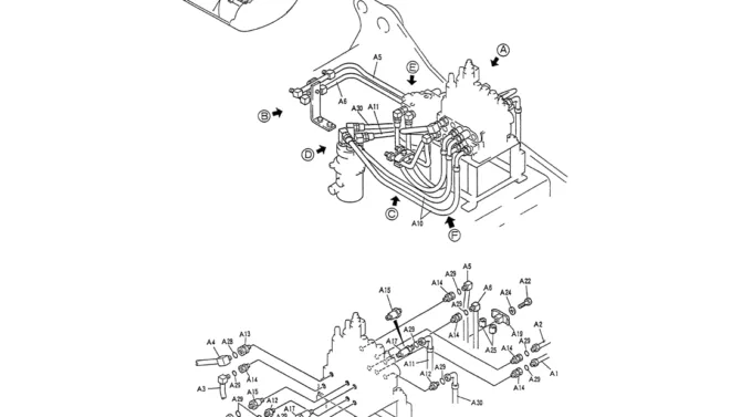 01-021(01) HYD LINES, UPP (MAIN)-Kobelco SK120LC-5 SK120-V SK120LC-3 Excavator Parts Number Electronic Catalog EPC Manuals