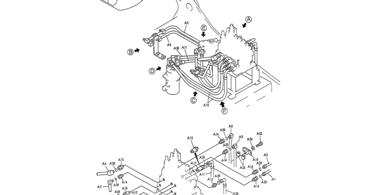01-021(01) HYD LINES, UPP (MAIN)-Kobelco SK120LC-5 SK120-V SK120LC-3 Excavator Parts Number Electronic Catalog EPC Manuals