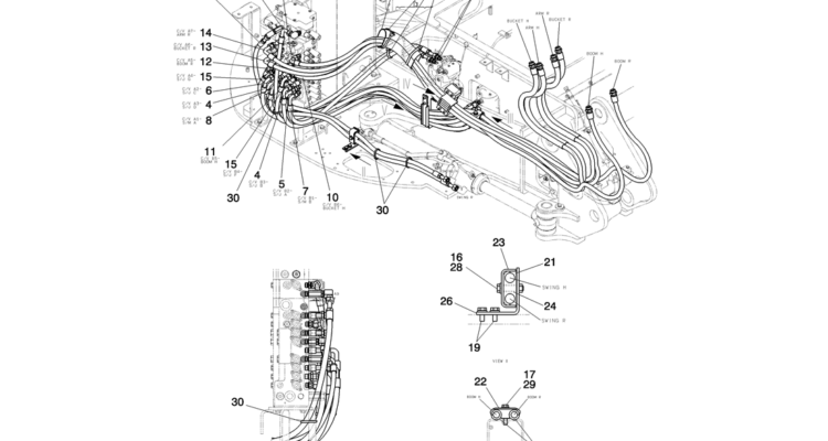 01-021(01) HYDRAULIC LINES, UPPER-Kobelco SK80MSR SK80CS-2 SK80CS-1E SK80 Excavator Parts Number Electronic Catalog EPC Manuals