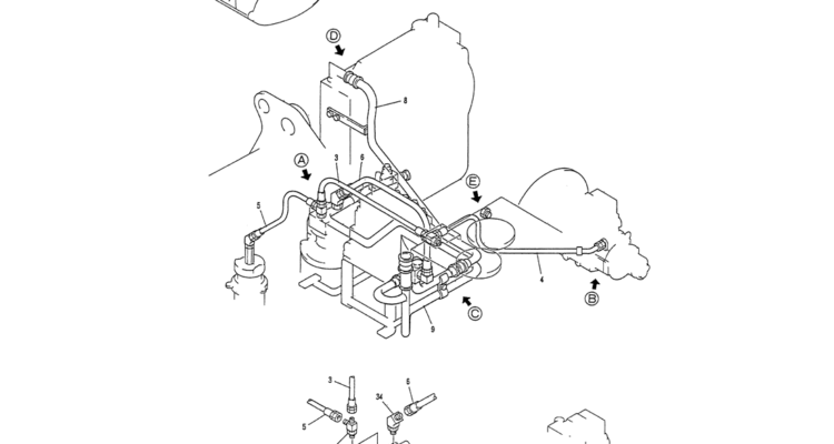 01-022(01) HYD LINES, UPP (RETURN)-Kobelco SK120LC-5 SK120-V SK120LC-3 Excavator Parts Number Electronic Catalog EPC Manuals