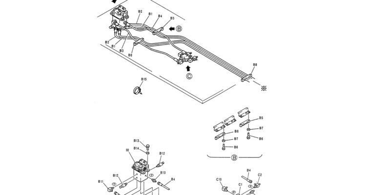 01-028(01) CONTROL LINES, REMOTE (PN-YW06H00002F1)-Kobelco SK120LC-5 SK120-V SK120LC-3 Excavator Parts Number Electronic Catalog EPC Manuals