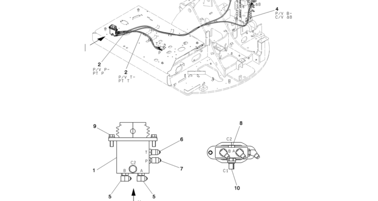 01-034(01) CONTROL LINES, REMOTE (NIBBLER & BREAKER + AUGER)-Kobelco SK80MSR SK80CS-2 SK80CS-1E SK80 Excavator Parts Number Electronic Catalog EPC Manuals