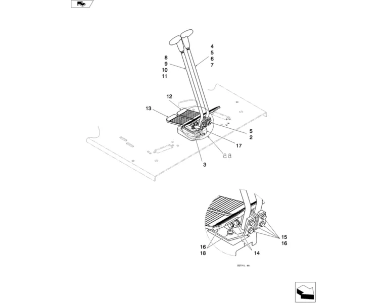 01-050(01) CONTROLS, OPERATORS (1 PEDAL, DOZER)-Kobelco SK80MSR SK80CS ...