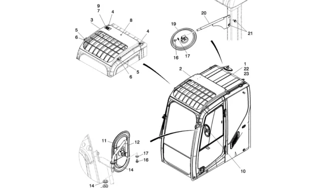 01-062(01) CAB INSTALLATION-Kobelco SK80MSR SK80CS-2 SK80CS-1E SK80 Excavator Parts Number Electronic Catalog EPC Manuals