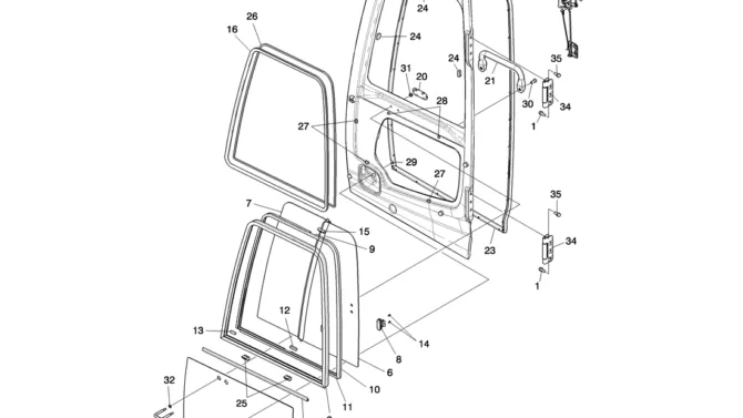 01-062(08) CAB DOOR GLASS -Kobelco SK80MSR SK80CS-2 SK80CS-1E SK80 Excavator Parts Number Electronic Catalog EPC Manuals