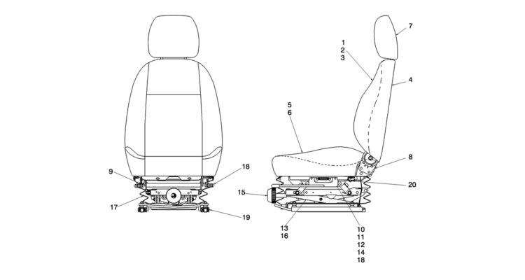 01 067(01) SEAT ASSEMBLY (SUSPENSION AND HEIGHTRISER) Kobelco SK80MSR SK80CS 2 SK80CS 1E SK80 Excavator Parts Number Electronic Catalog EPC Manuals