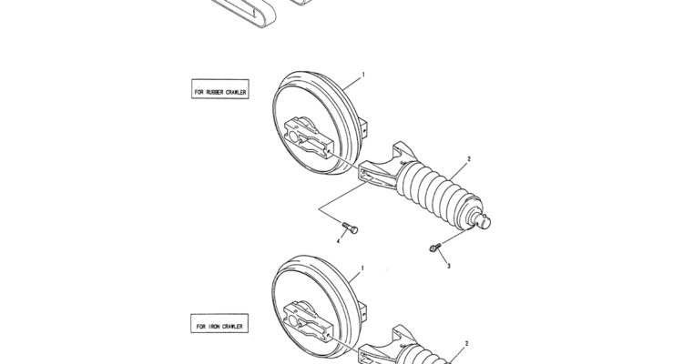 02 004 IDLER ASSY, CRAWLER Kobelco SK120LC 5 SK120 V SK120LC 3 Excavator Parts Number Electronic Catalog EPC Manuals