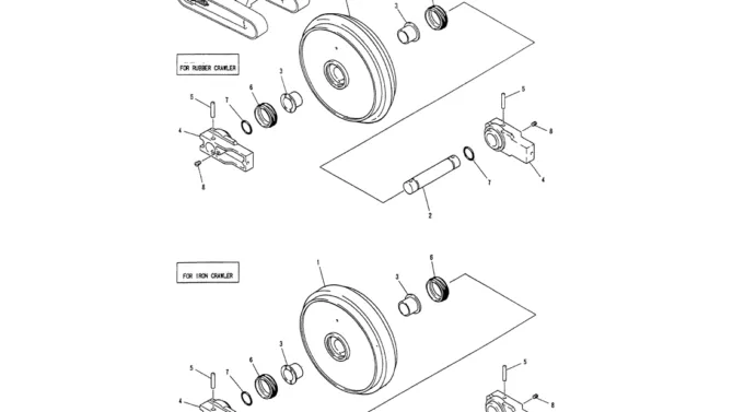 02-005 IDLER ASSY-Kobelco SK120LC-5 SK120-V SK120LC-3 Excavator Parts Number Electronic Catalog EPC Manuals