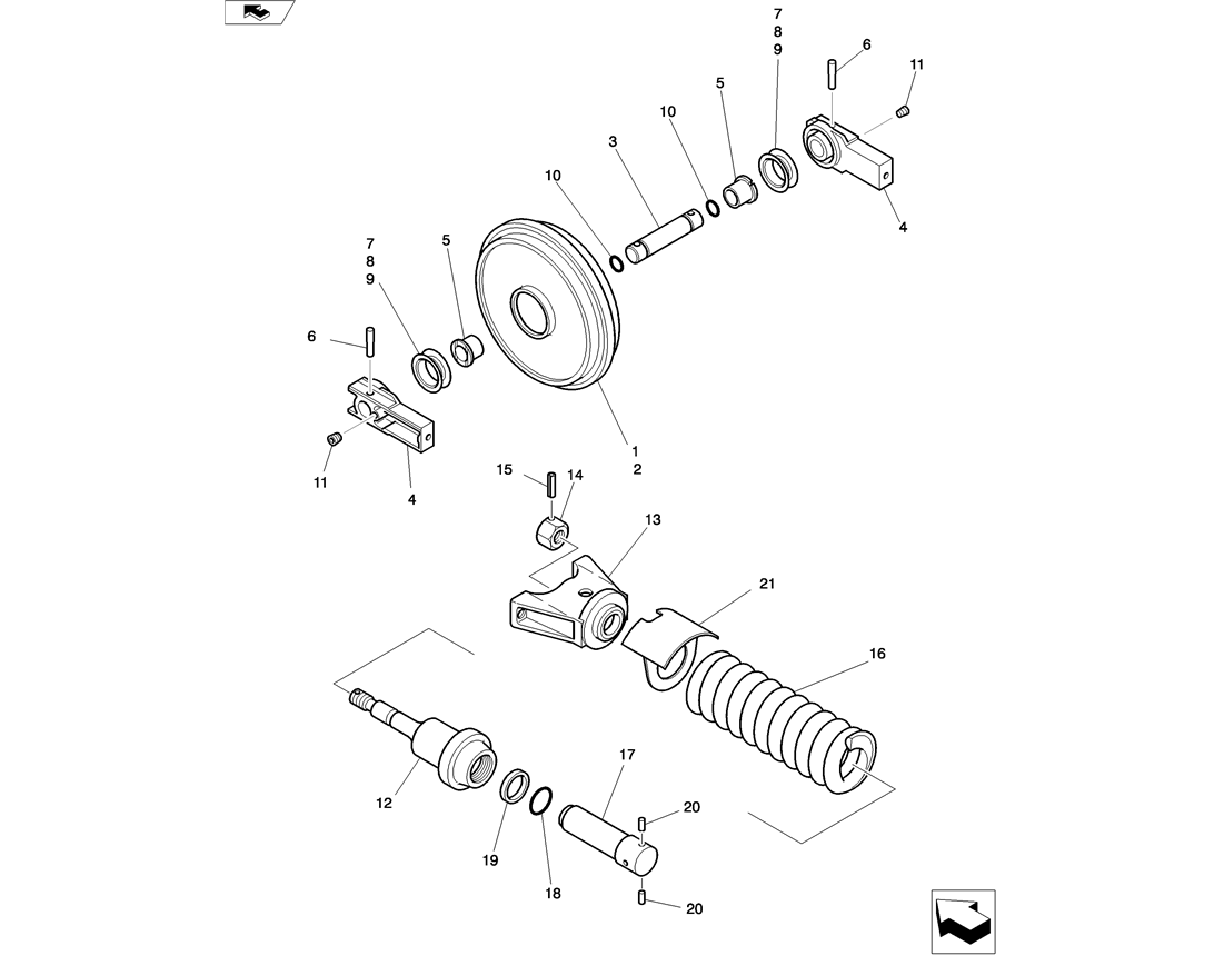 02-006(02) IDLER ASSEMBLY, CRAWLER-Kobelco SK80MSR SK80CS-2 SK80CS-1E ...