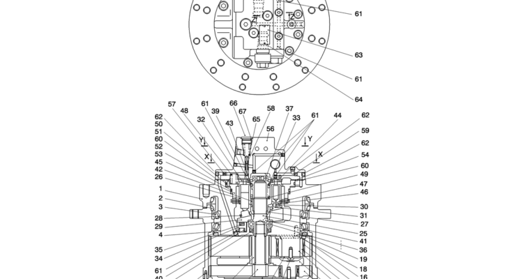 02-009(02) MOTOR GEAR BOX PROPEL-Kobelco SK80MSR SK80CS-2 SK80CS-1E SK80 Excavator Parts Number Electronic Catalog EPC Manuals