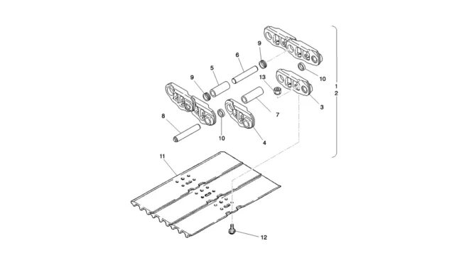 02-016(00) SHOE TRACK LINK ASSEMBLY 600MM-Kobelco SK80MSR SK80CS-2 SK80CS-1E SK80 Excavator Parts Number Electronic Catalog EPC Manuals