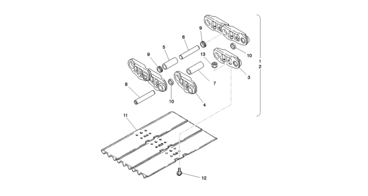 02-016(00) SHOE TRACK LINK ASSEMBLY 600MM-Kobelco SK80MSR SK80CS-2 SK80CS-1E SK80 Excavator Parts Number Electronic Catalog EPC Manuals