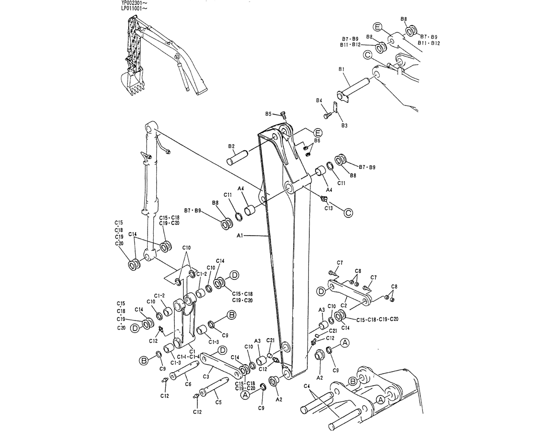 03-004 STD ARM ASSY 2.5M-Kobelco SK120LC-5 SK120-V SK120LC-3 Excavator Parts Number Electronic Catalog EPC Manuals