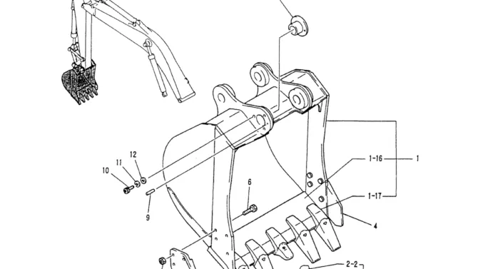03-007 STD. BUCKET ASSY, 0.45M-Kobelco SK120LC-5 SK120-V SK120LC-3 Excavator Parts Number Electronic Catalog EPC Manuals