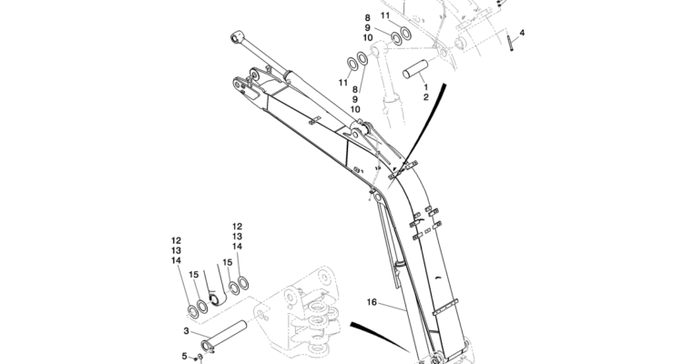 03-011(01) BOOM CYLINDER INSTALLATION-Kobelco SK80MSR SK80CS-2 SK80CS-1E SK80 Excavator Parts Number Electronic Catalog EPC Manuals