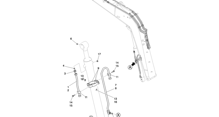 03-014(00) HYDRAULIC LINES, BOOM CYLINDER-Kobelco SK80MSR SK80CS-2 SK80CS-1E SK80 Excavator Parts Number Electronic Catalog EPC Manuals