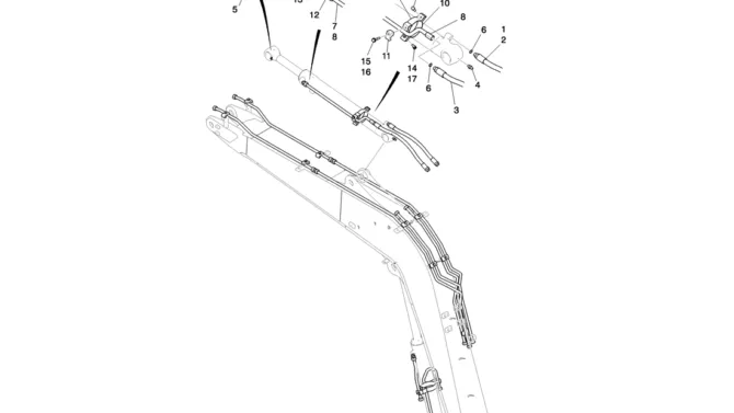 03-017(00) HYDRAULIC LINES, ARM CYLINDER-Kobelco SK80MSR SK80CS-2 SK80CS-1E SK80 Excavator Parts Number Electronic Catalog EPC Manuals