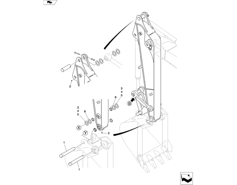 03023(02) ARM GROUP LINK Bucket Kobelco SK80MSR SK80CS2 SK80CS1E