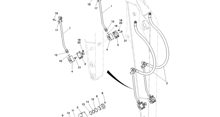 03-032(00) HYDRAULIC LINES, ARM (NIBBLER BREAKER) -Kobelco SK80MSR SK80CS-2 SK80CS-1E SK80 Excavator Parts Number Electronic Catalog EPC Manuals