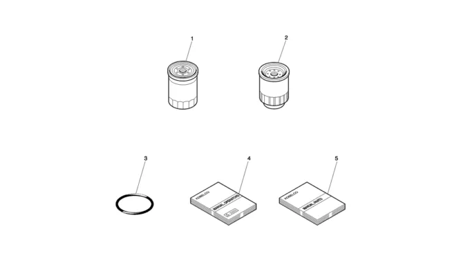 5 1 LF91Z00008D2 Parts 4 1 LF91Z00007D2 Operators 3 4 2445Z912 O-RING 2 1 YT30T01002P1 FUEL FILTER Element 1 1 YT30T01001P1 ELEMENT Oil AR LF30T00002F2