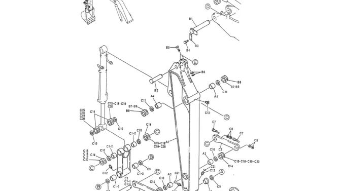 05-012 SHORT ARM ASSY, 2.1M-Kobelco SK120LC-5 SK120-V SK120LC-3 Excavator Parts Number Electronic Catalog EPC Manuals