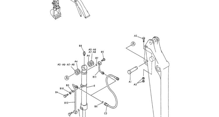 05-014 HYD LINES, ARM 2.1M-Kobelco SK120LC-5 SK120-V SK120LC-3 Excavator Parts Number Electronic Catalog EPC Manuals