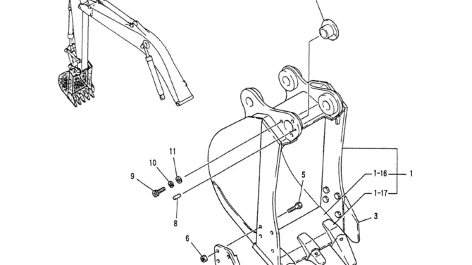 05-017 BUCKET ASSY, 0.22M3-Kobelco SK120LC-5 SK120-V SK120LC-3 Excavator Parts Number Electronic Catalog EPC Manuals