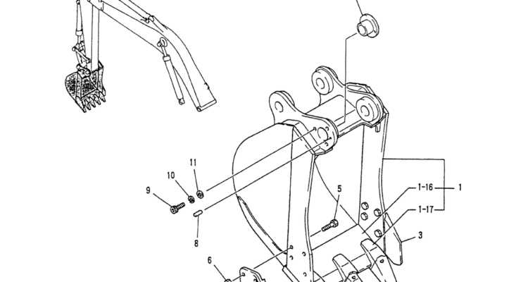 05-017 BUCKET ASSY, 0.22M3-Kobelco SK120LC-5 SK120-V SK120LC-3 Excavator Parts Number Electronic Catalog EPC Manuals