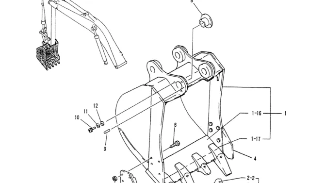05-020 BUCKET ASSY, 0.4M-Kobelco SK120LC-5 SK120-V SK120LC-3 Excavator Parts Number Electronic Catalog EPC Manuals