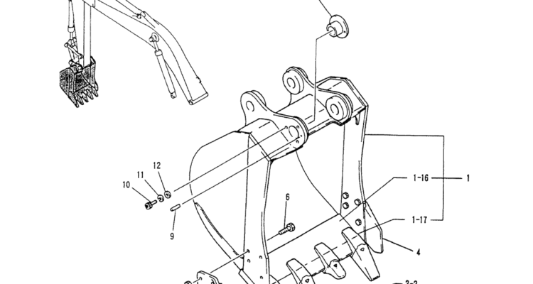 05-020 BUCKET ASSY, 0.4M-Kobelco SK120LC-5 SK120-V SK120LC-3 Excavator Parts Number Electronic Catalog EPC Manuals