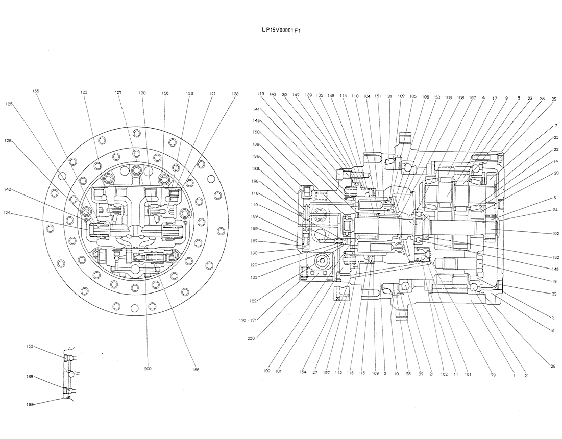 07-016 MOTOR ASSY (PROPELLING)-Kobelco SK120LC-5 SK120-V SK120LC-3 Excavator Parts Number Electronic Catalog EPC Manuals