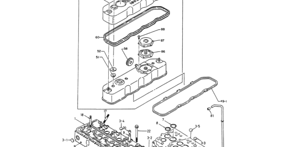 08-001 CYLINDER HEAD COVER ISUZU 4BD1 4BG1 -Kobelco SK120LC-5 SK120-V SK120LC-3 Excavator Parts Number Electronic Catalog EPC Manuals