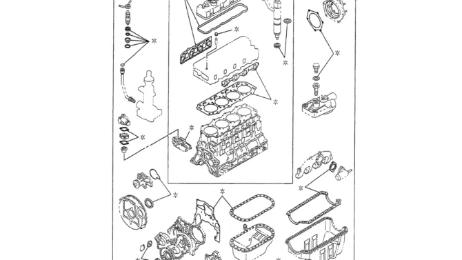 08-001(00) ENGINE GASKET KIT ISUZU 4LE2 -Kobelco SK80MSR SK80CS-2 SK80CS-1E SK80 Excavator Parts Number Electronic Catalog EPC Manuals