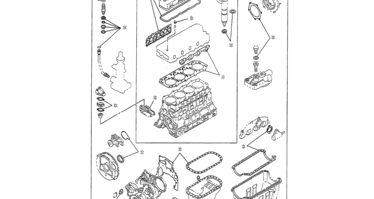 08-001(00) ENGINE GASKET KIT ISUZU 4LE2 -Kobelco SK80MSR SK80CS-2 SK80CS-1E SK80 Excavator Parts Number Electronic Catalog EPC Manuals