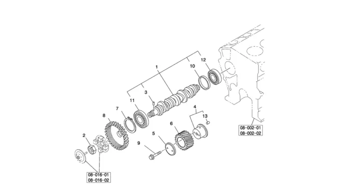 08-004(02) CAMSHAFT AND VALVE ISUZU 4LE2 ENGINE -Kobelco SK80MSR SK80CS-2 SK80CS-1E SK80 Excavator Parts Number Electronic Catalog EPC Manuals
