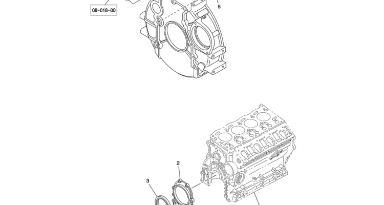 6 1 VI8972207400 COVER Hole 5 6 VI0281510250 BOLT Hsg. 4 8 VI0280506200 BOLT Ret To C/Bl. 3 1 VI5096250940 OIL SEAL Cr./Shf., RR 2 1 VI8972310302 RETAINER Cr./Shf. 1 1 VI8980903220 HOUSING Flywheel