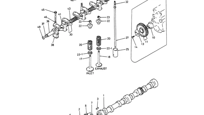 08-008 VALVE MECHANISM (CAMSHAFT, IDLE GEAR, ROCKER ARM)-Kobelco SK120LC-5 SK120-V SK120LC-3 Excavator Parts Number Electronic Catalog EPC Manuals