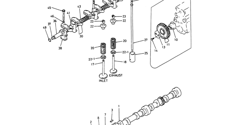 08-008 VALVE MECHANISM (CAMSHAFT, IDLE GEAR, ROCKER ARM)-Kobelco SK120LC-5 SK120-V SK120LC-3 Excavator Parts Number Electronic Catalog EPC Manuals