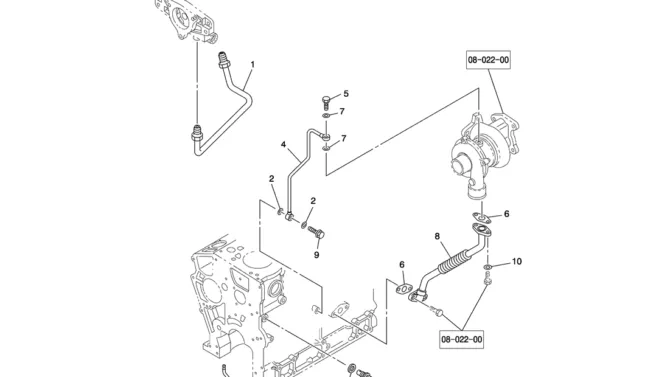 08-008(00) OIL AND VACUUM PIPING ISUZU 4LE2 ENGINE -Kobelco SK80MSR SK80CS-2 SK80CS-1E SK80 Excavator Parts Number Electronic Catalog EPC Manuals