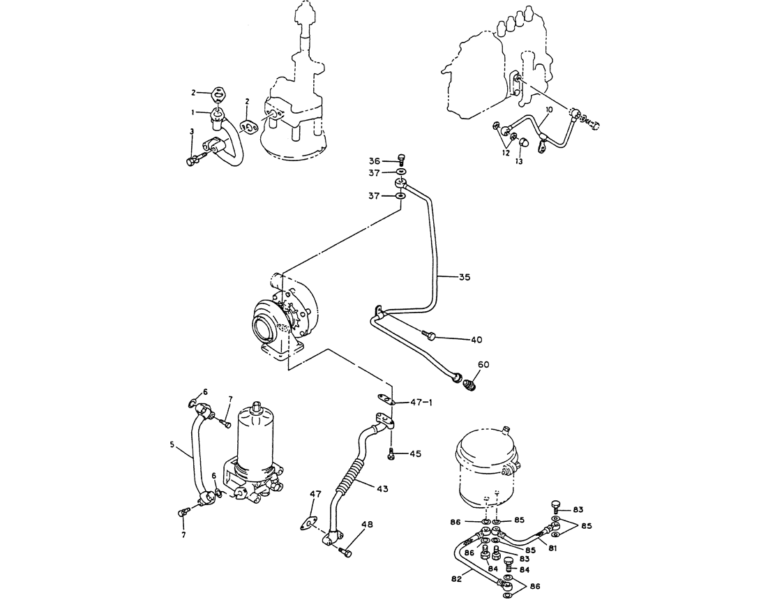 08010 OIL PIPE & FIXING PARTS ISUZU 4BD1 4BG1 ENGINE Kobelco SK120LC