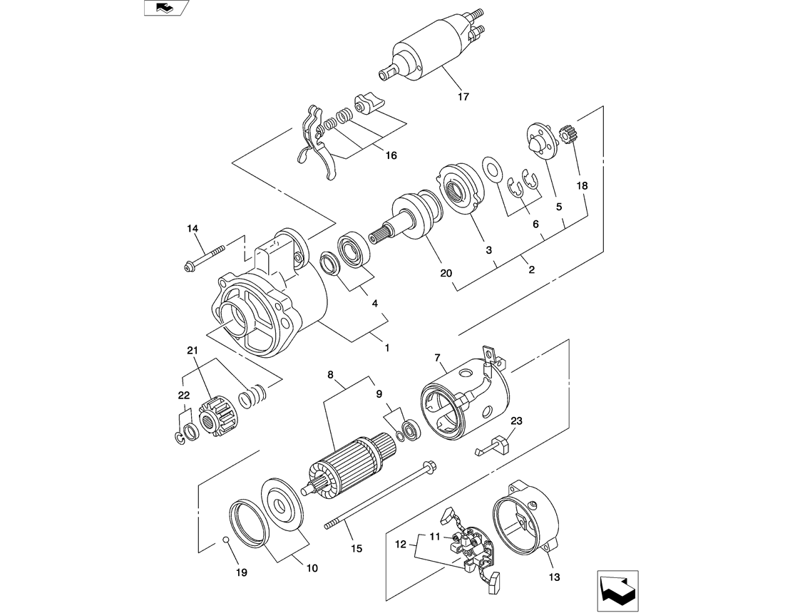 08-034(00) STARTER MOTOR ISUZU 4LE2 ENGINE -Kobelco SK80MSR SK80CS-2 ...