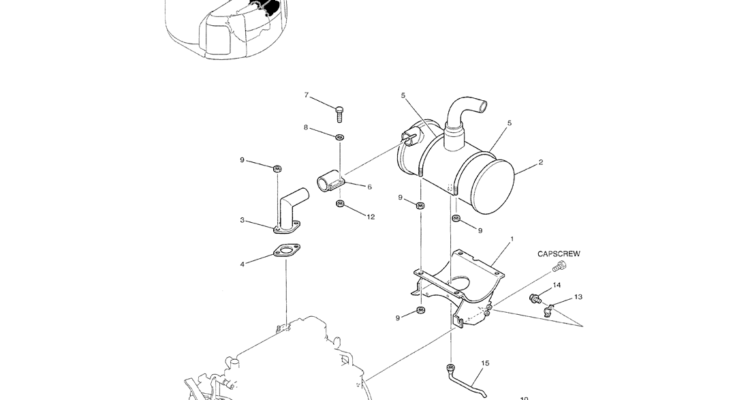01-015 MUFFLER ASSEMBLY, (YT12P00008F1)-Kobelco SK70SR-1E SK70SR-2 SK70 Excavator Parts Number Electronic Catalog EPC Manuals