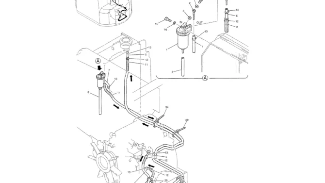 01-019 FUEL LINES (FOR KCME) P/N YT21P00002F4-Kobelco SK70SR-1E SK70SR-2 SK70 Excavator Parts Number Electronic Catalog EPC Manuals
